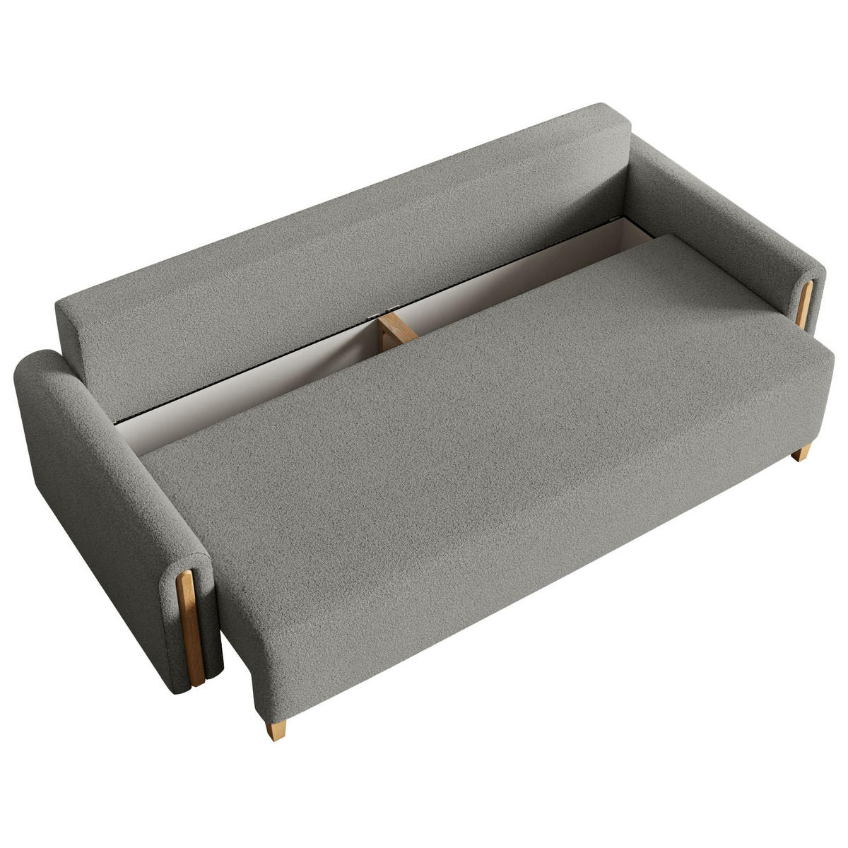 3-SITZER SCHLAFSOFA Majla Hellgrau - Eichefarben/Hellgrau, Holz/Textil (236/93/97cm) - Selsey