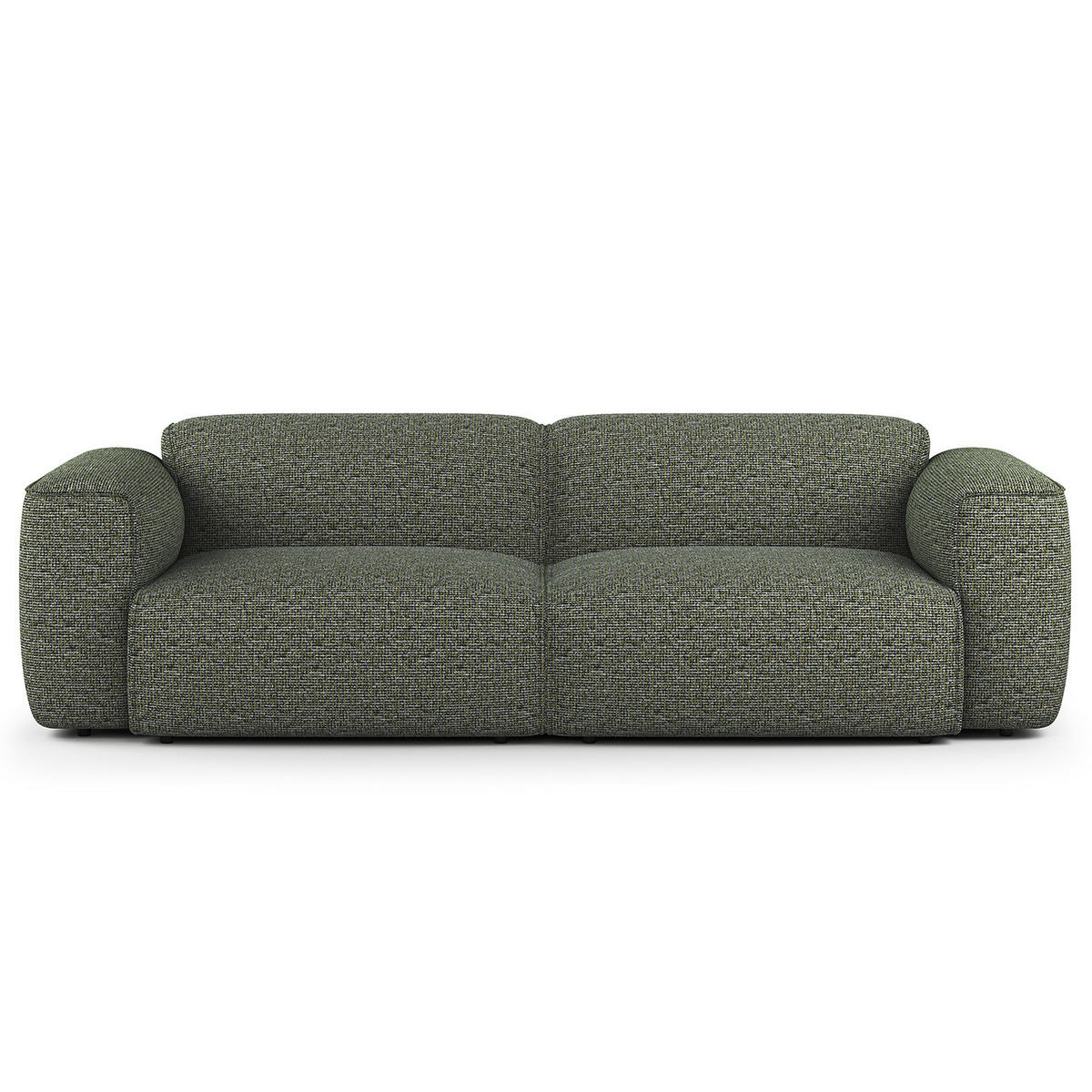 3-SITZER SOFA - Schwarz/Grün, Kunststoff/Textil (251/71/102cm) - home24