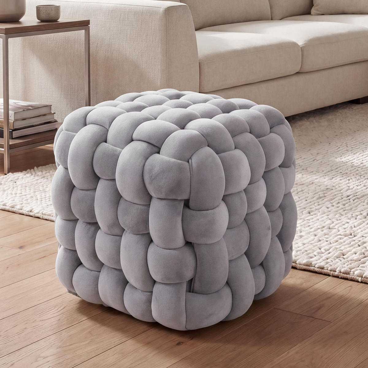 HOCKER Grau - Grau, Textil (39/39/39cm) - MCW