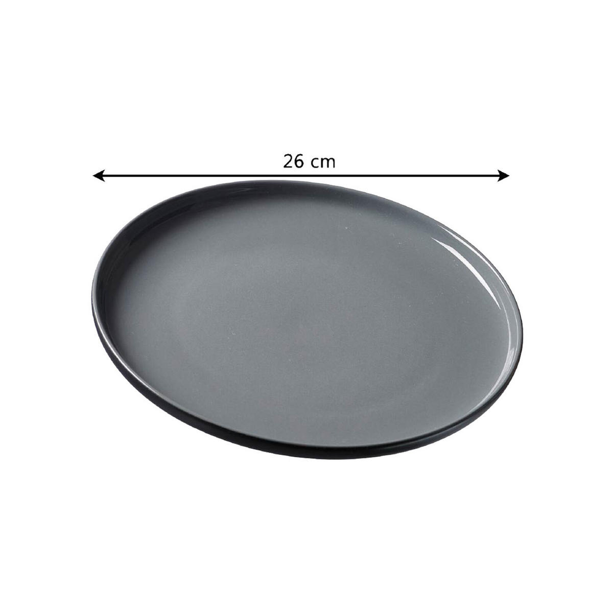 SPEISETELLER Jasper Schwarz ø 26.0 cm 4er Set - Schwarz, Keramik (26cm) - Ritzenhoff Breker