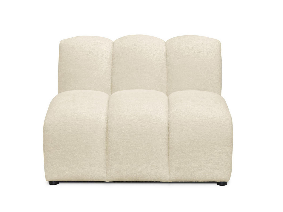 SOFAELEMENT Chenille Stoff Beige - Hellbraun/Schwarz, Holzwerkstoff/Kunststoff (90/70/89cm) - Makamii