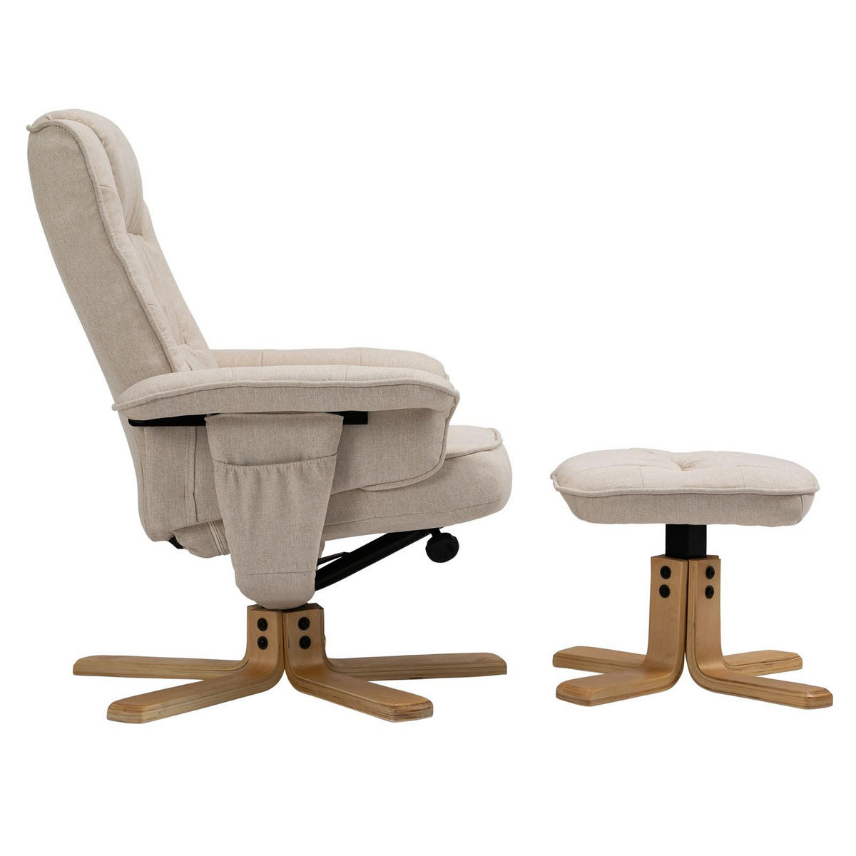 RELAXSESSELSET CHARLY - Beige, Textil (76/87/61cm) - IDIMEX