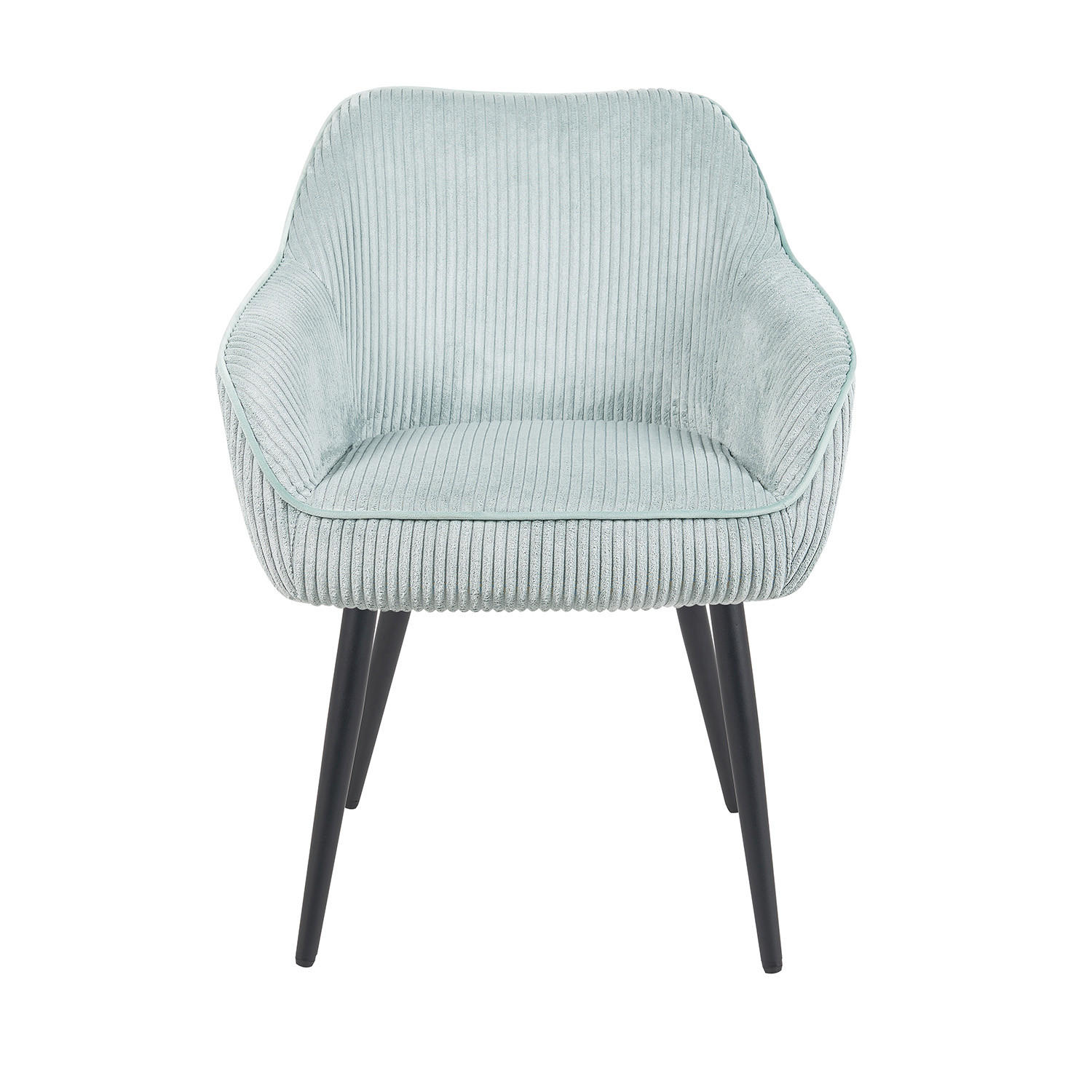 ESSZIMMERSTUHL Mika-Bela - Schwarz/Hellblau, Textil/Metall (60/82/61cm) - DUBI Möbel