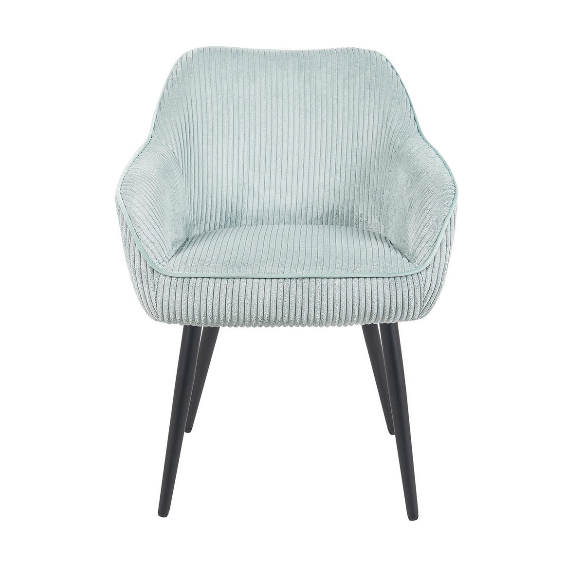 ESSZIMMERSTUHL Mika-Bela - Schwarz/Hellblau, Textil/Metall (60/82/61cm) - DUBI Möbel