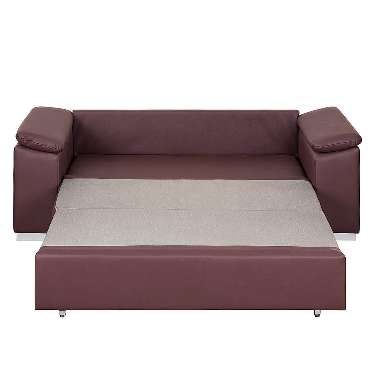 SCHLAFSOFA mit schräger Armlehne - Aubergine, Kunststoff (190/90/90cm) - home24