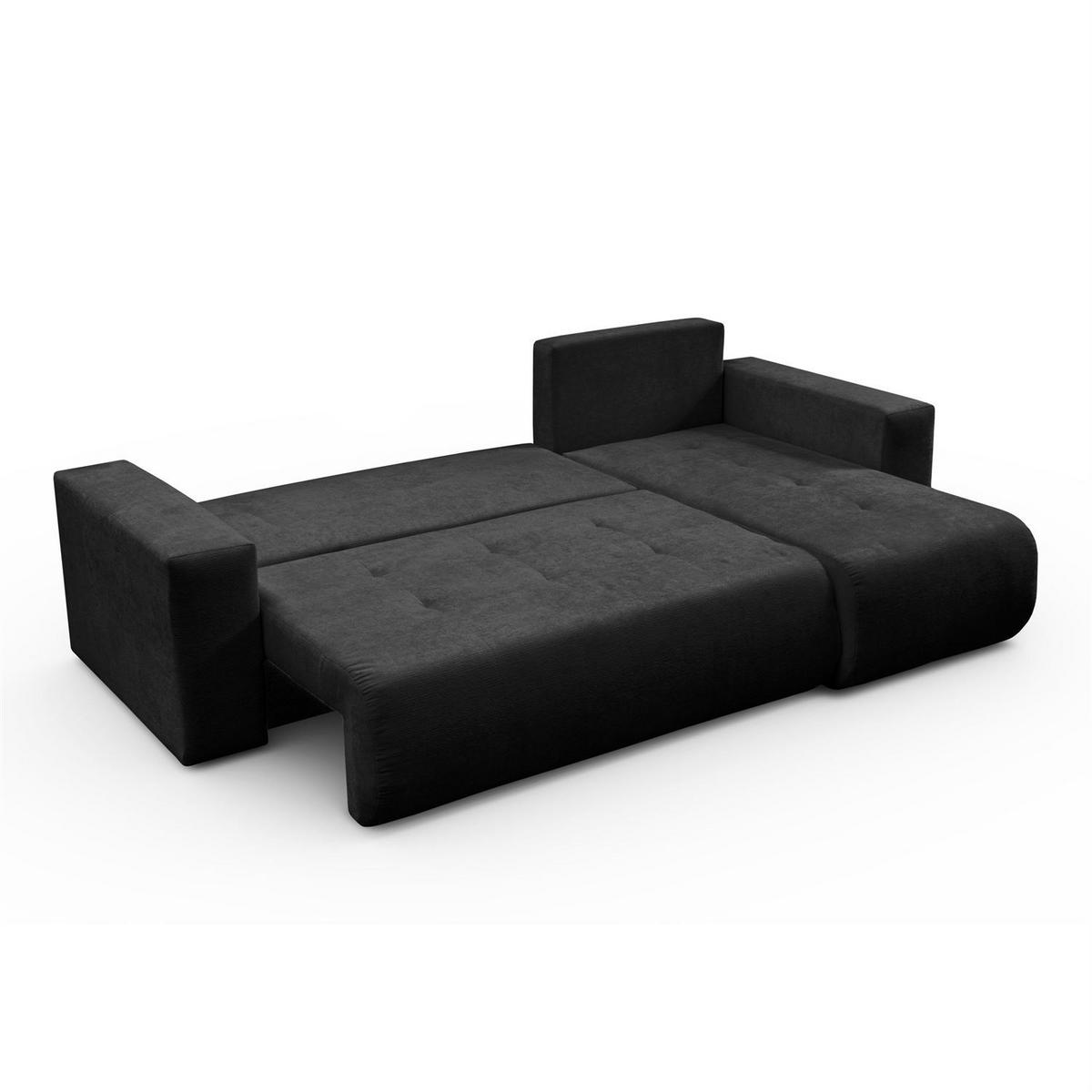 ECKSOFA CLOUD II L mit Schlaffunktion, Vibe 98 - Dunkelgrau, Textil (247/152cm) - Lookway