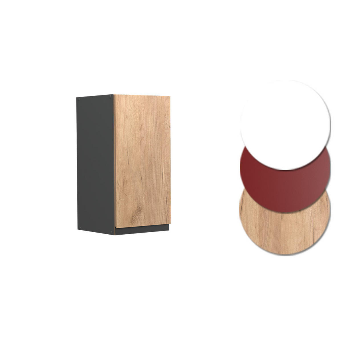 HÄNGESCHRANK R-Line Goldkraft Eiche 30 cm J-Shape - Anthrazit/Eiche Wotan, Holzwerkstoff (30/60/31cm) - Vicco