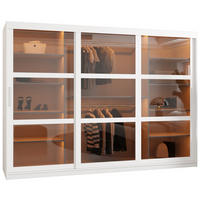 SCHWEBETÜRENSCHRANK 200/250/62 3-türig - Silberfarben/Weiß, Holz/Kunststoff (250/200/62cm) - Abiks Möbel