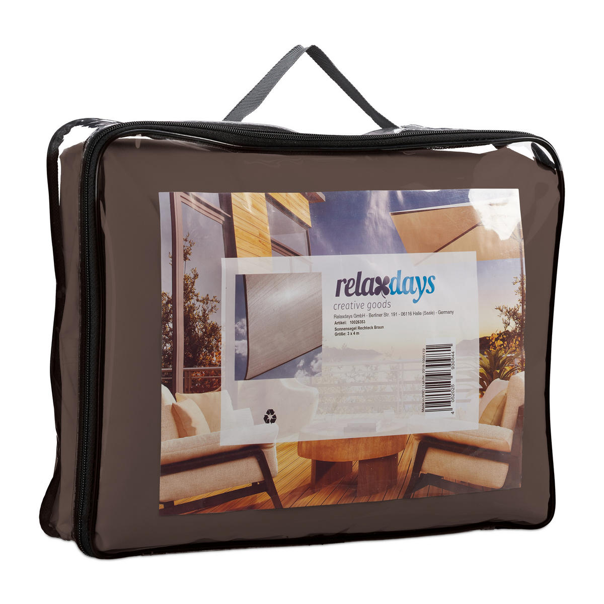 SONNENSEGEL - Braun, Textil/Metall (400/300cm) - Relaxdays