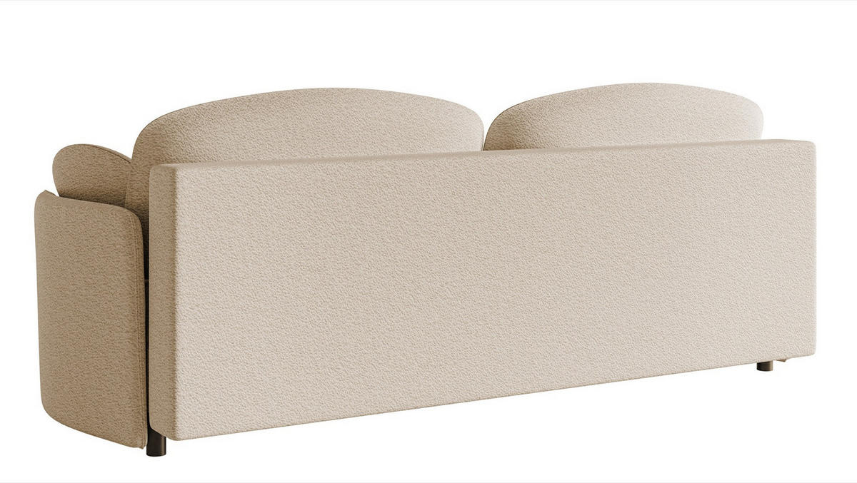 SOFA Raviolo Hellbeige mit Bouclé-Bezug - Ecru/Schwarz, Kunststoff/Textil (230/95/103cm) - Selsey