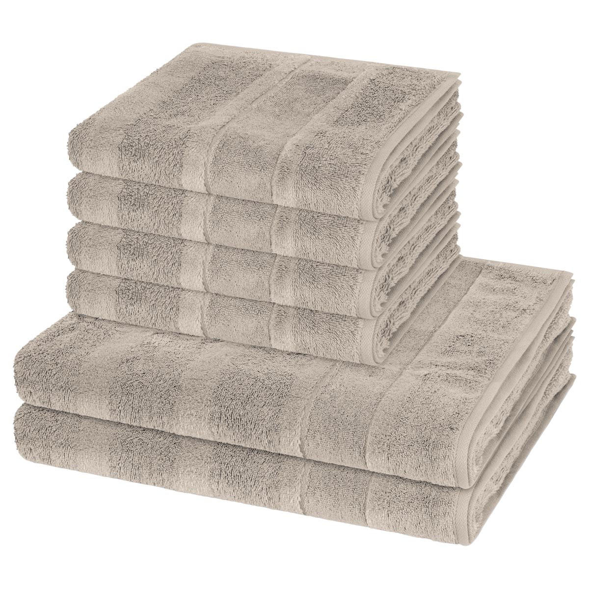 FROTTIERSET Noblesse 6-teilig - Grau, Textil (50/100cm) - Cawoe