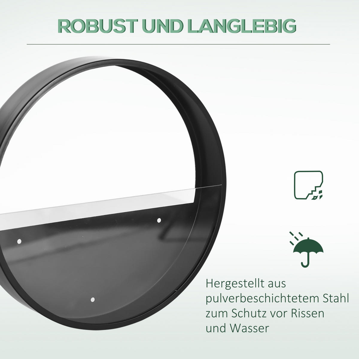 BLUMENTÖPFE, Wandvase für Garten, Wohnzimmer, Stahl, Schwarz - Schwarz, Metall (5cm) - Outsunny