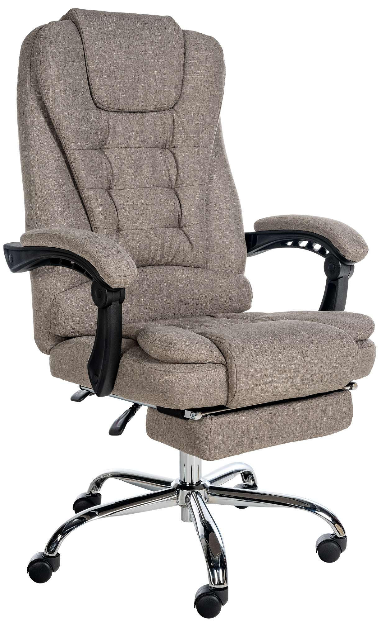 CHEFSESSEL Stoff taupe - Taupe/Chromfarben, Textil/Metall (67/115/68cm) - CLP