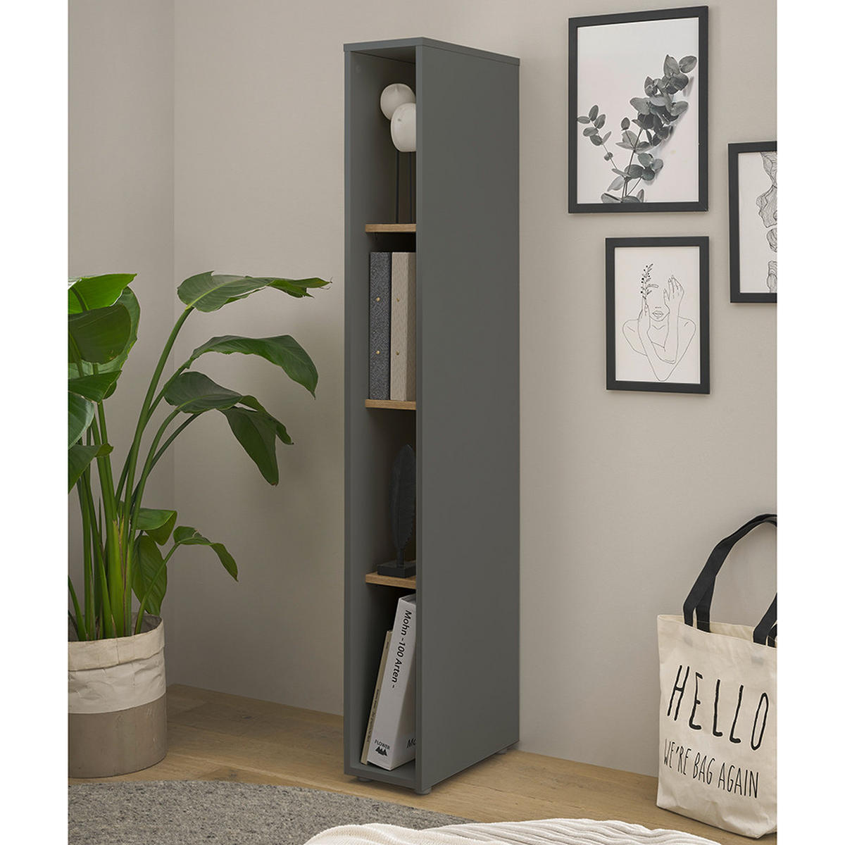 REGAL Crisp-61 - Anthrazit, Holzwerkstoff (20/157/40cm) - Lomado