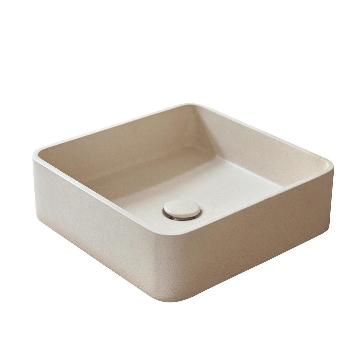 WASCHBECKEN Thaïs Beige aus Terrazzo - Beige, Stein (39/12/39cm) - Tikamoon