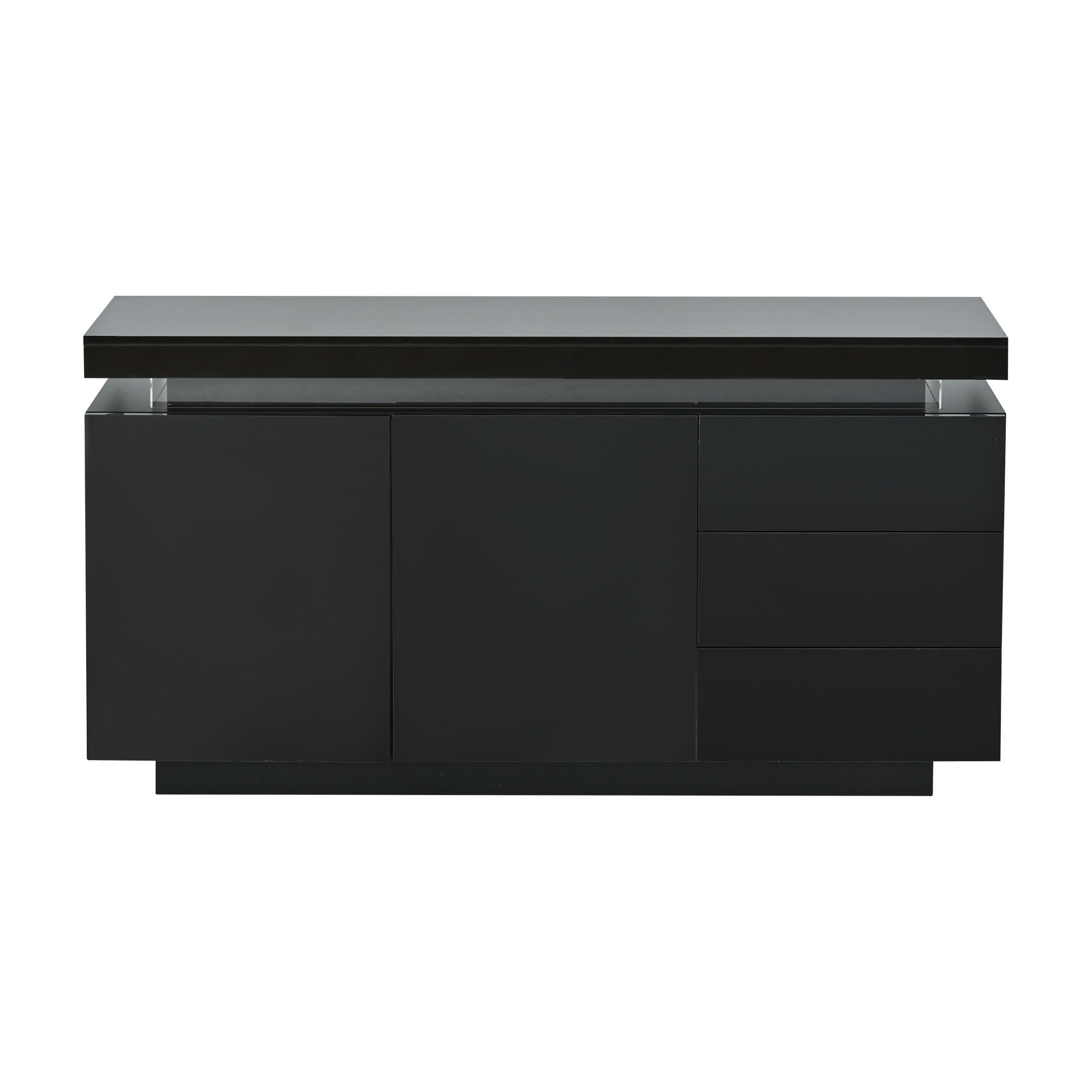 ANRICHTE Schwarz 140/35/72.5 cm - Schwarz, Holz (140/72/38cm) - PANGIVO
