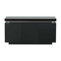 ANRICHTE Schwarz 140/35/72.5 cm - Schwarz, Holz (140/72/38cm) - PANGIVO