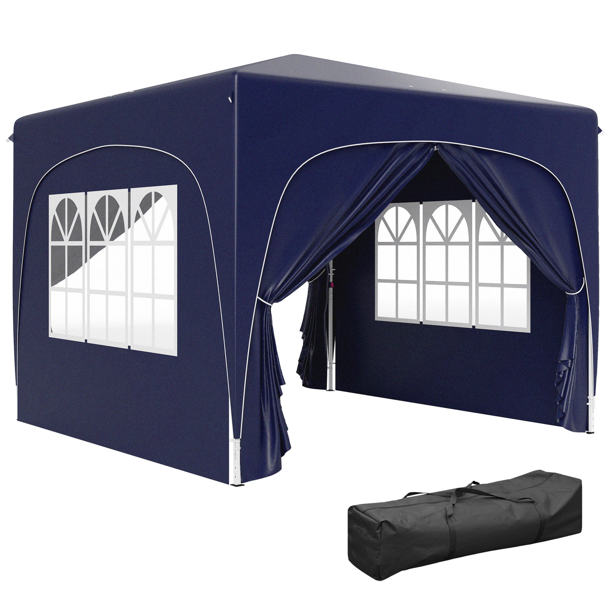 PAVILLON Pop-up Faltpavillon Dunkelblau 3x3 m - Blau, Metall (300/273/300cm) - ComfortXL