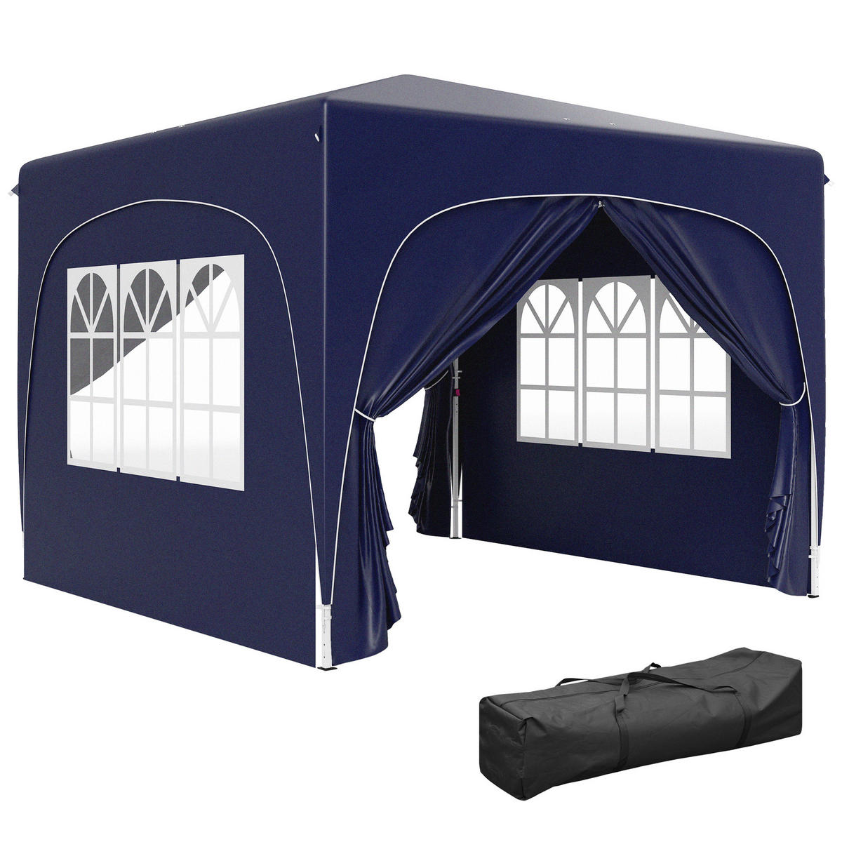 PAVILLON Pop-up Faltpavillon Dunkelblau 3x3 m - Blau, Metall (300/273/300cm) - ComfortXL