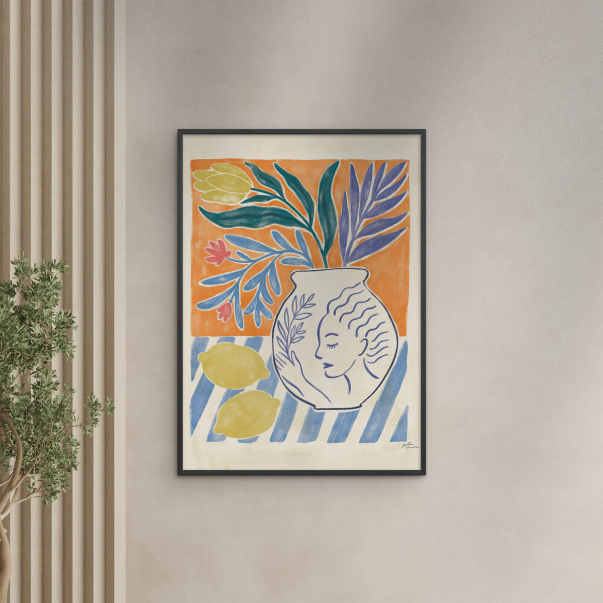 POSTER mit Rahmen Wild Apple - Cyprus IV - Multicolor/Schwarz, Holz/Papier (50/70cm) - Poster&Frame