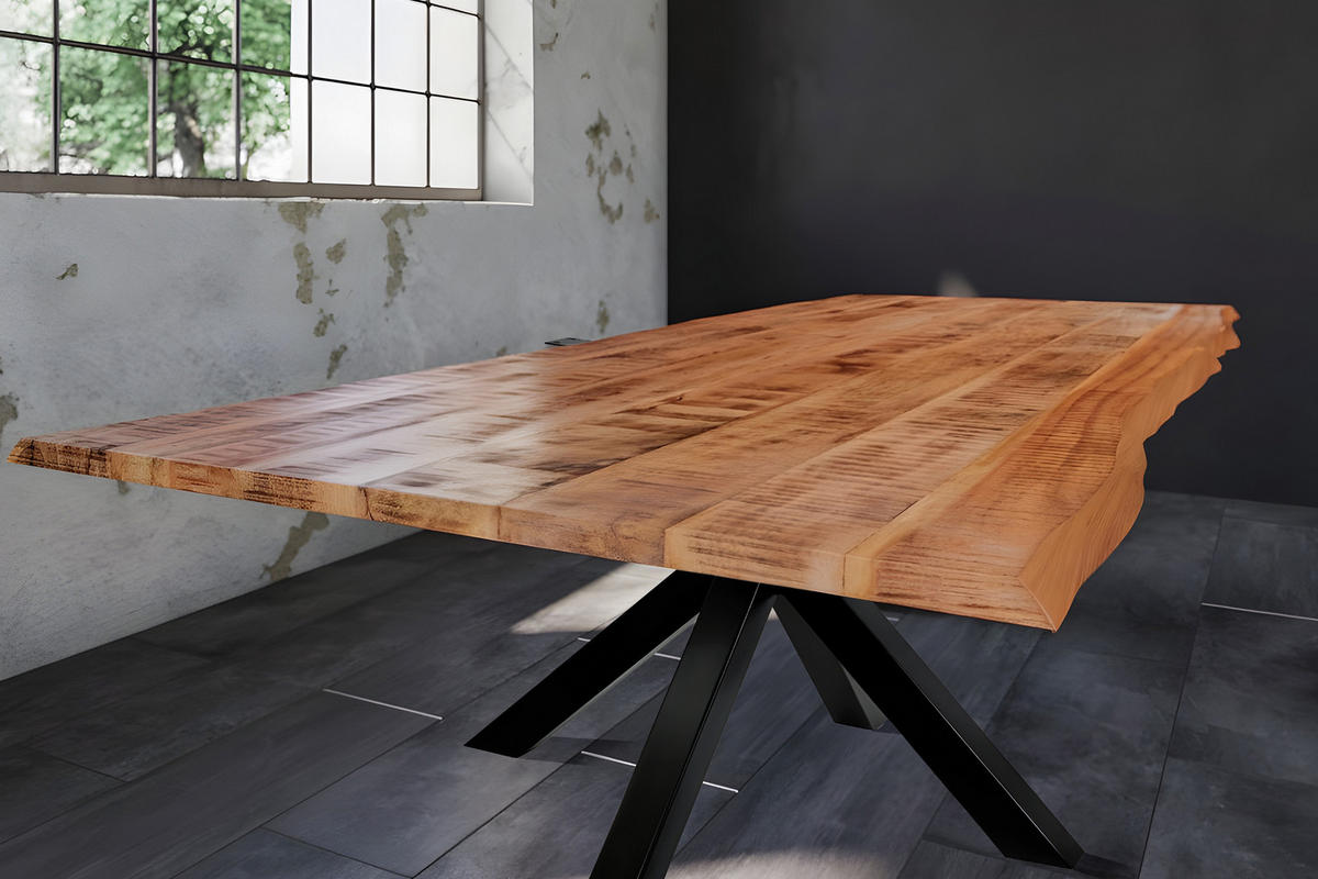 ESSTISCH DORA U - Beige/Schwarz, Holz (80/120/77cm) - SAM