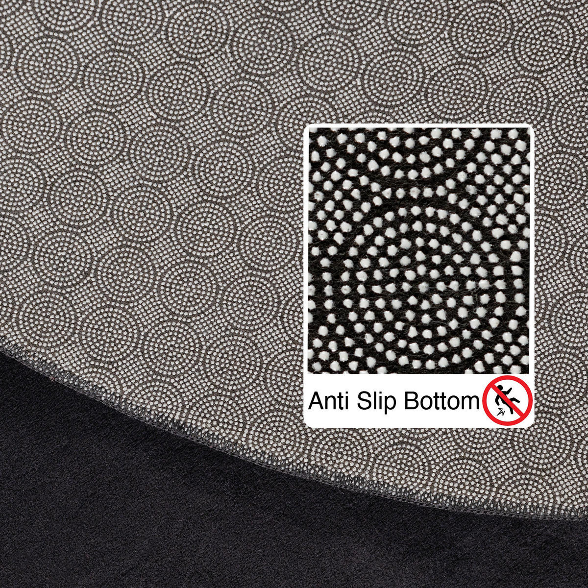 TEPPICH Kurzflor Uni-Farbe Microfaser Antirutsch Wohnzimmer waschbar Schwarz Rund 160x160 - Schwarz, Textil (160/160cm) - KADIMA DESIGN