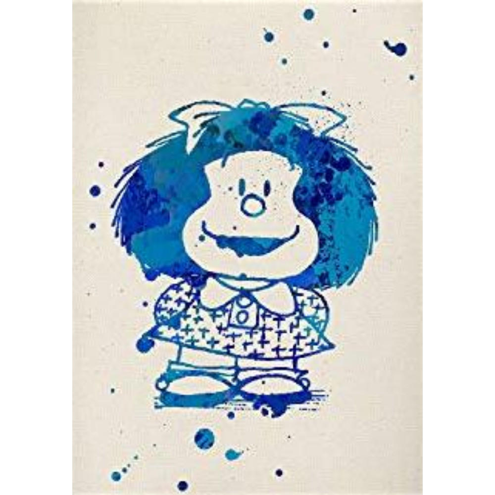 POSTER Mafalda Aquarell Blau A4 Schwarzer Rahmen - Schwarz, Papier (29.7/5/21cm) - Nacnic