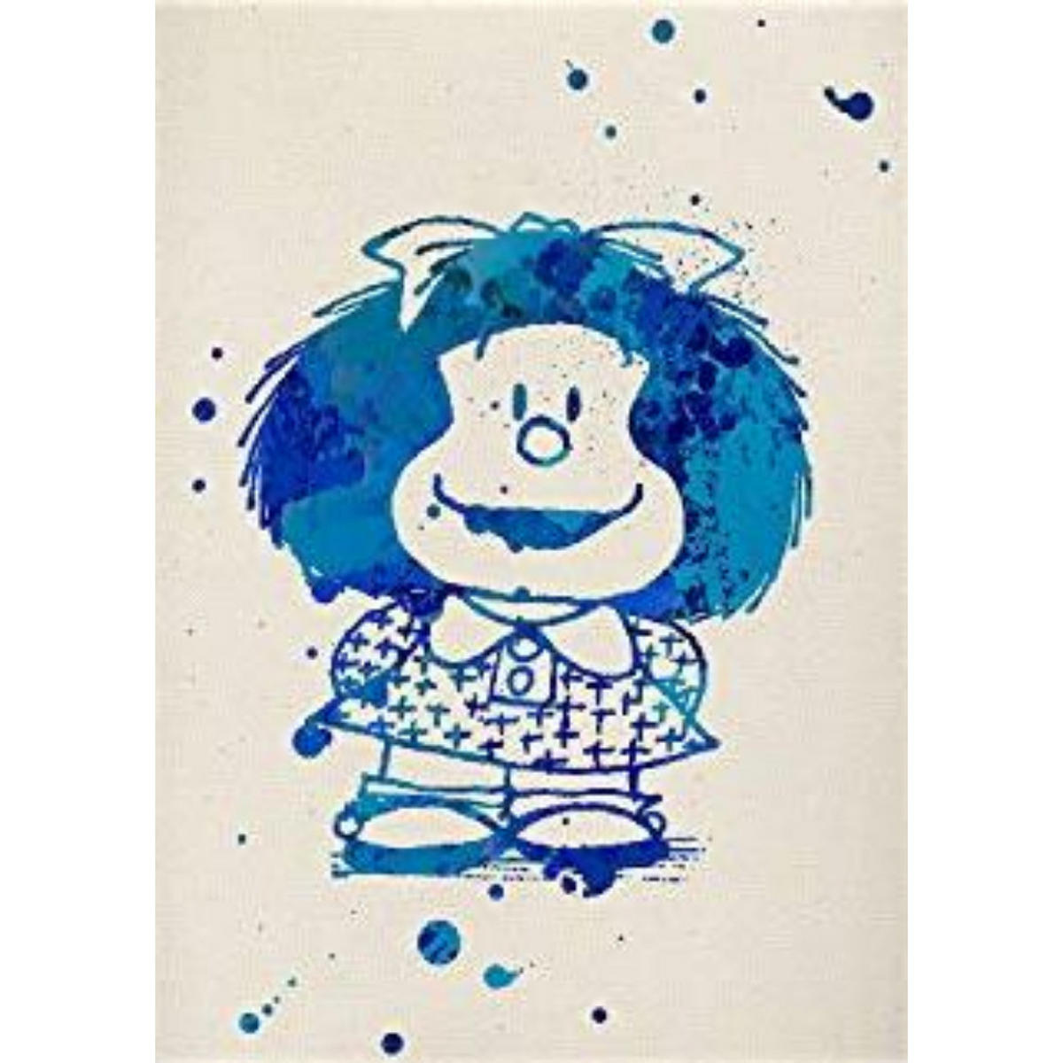 POSTER Mafalda Aquarell Blau A4 Schwarzer Rahmen - Schwarz, Papier (29.7/5/21cm) - Nacnic