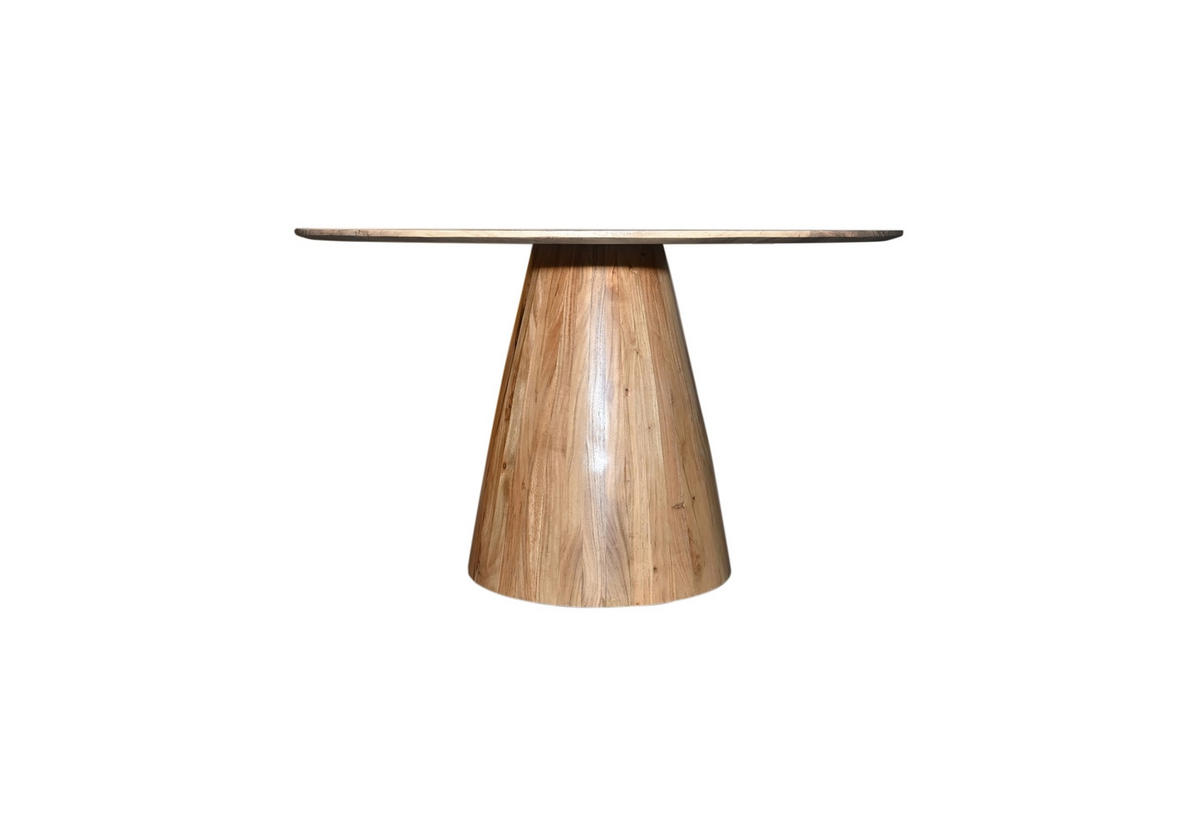 ESSTISCH rund aus Akazienholz 130cm, natürlich - Braun, Holz (130/130/76cm) - Giga Meubel