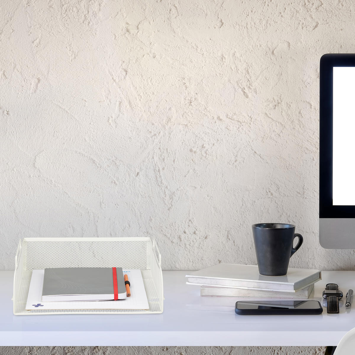 UKLADANIE dokumentov - biela, kov (25/8.5/34cm) - Relaxdays