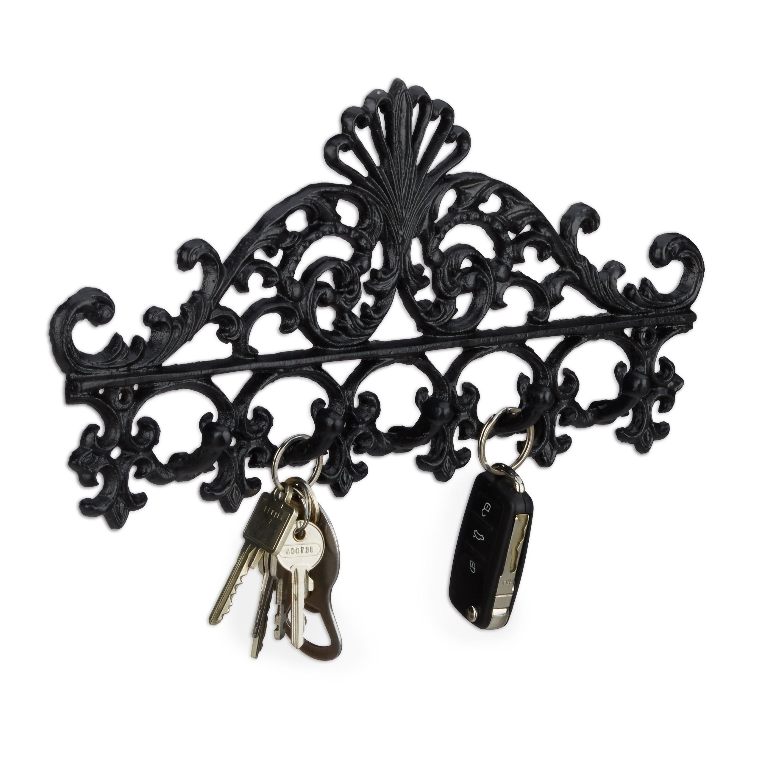 GARDEROBENLEISTE - Schwarz, Metall (35/17/3.5cm) - Relaxdays