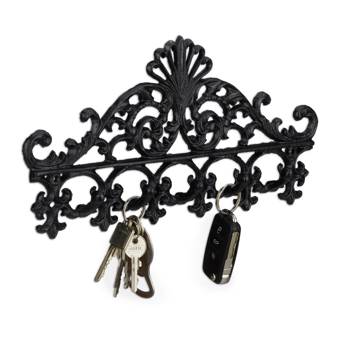 GARDEROBENLEISTE - Schwarz, Metall (35/17/3.5cm) - Relaxdays
