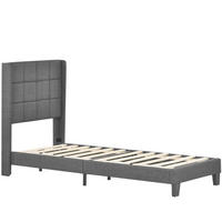 POLSTERBETT 90/200 cm in Grau - Grau, Holz/Textil (90/200cm) - KOMHTOM