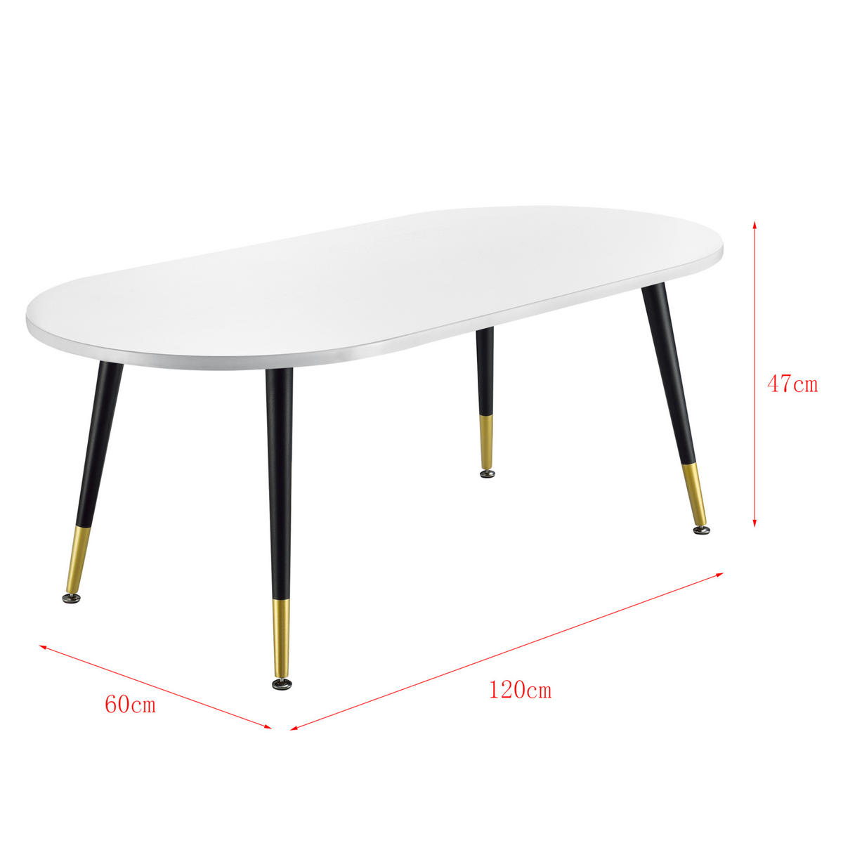 COUCHTISCH Fontana 120/60/47 - Weiß, Holzwerkstoff (60/120/47cm) - [en.casa]