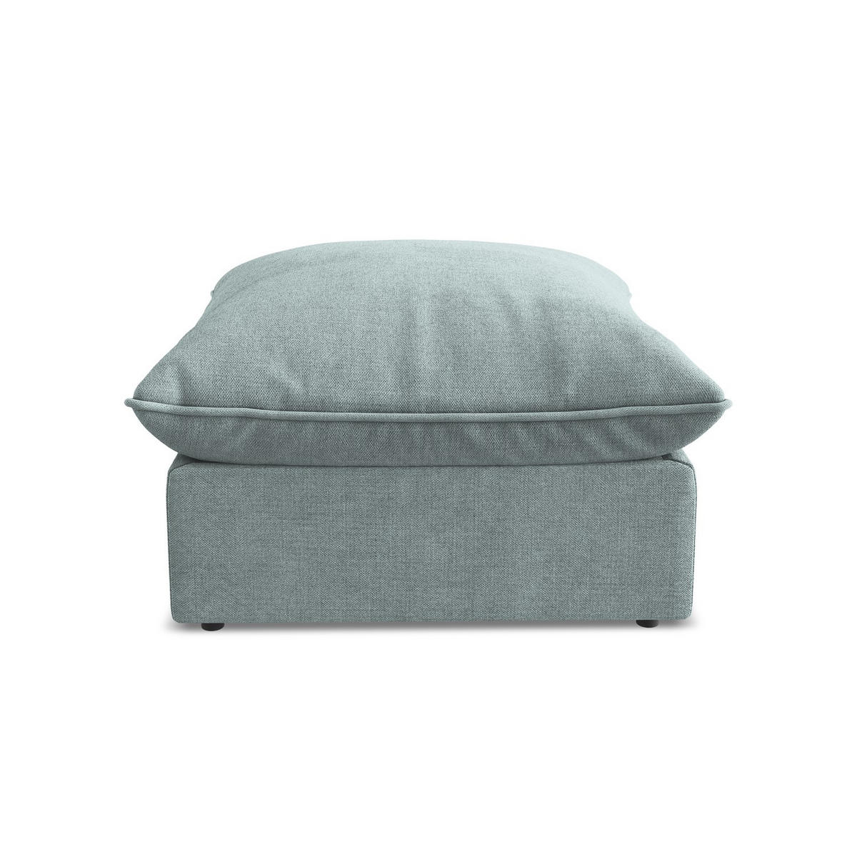 POUF Strukturstoff Blau - Pastellblau/Schwarz, Holzwerkstoff/Kunststoff (75/45/75cm) - LaMiaSofa