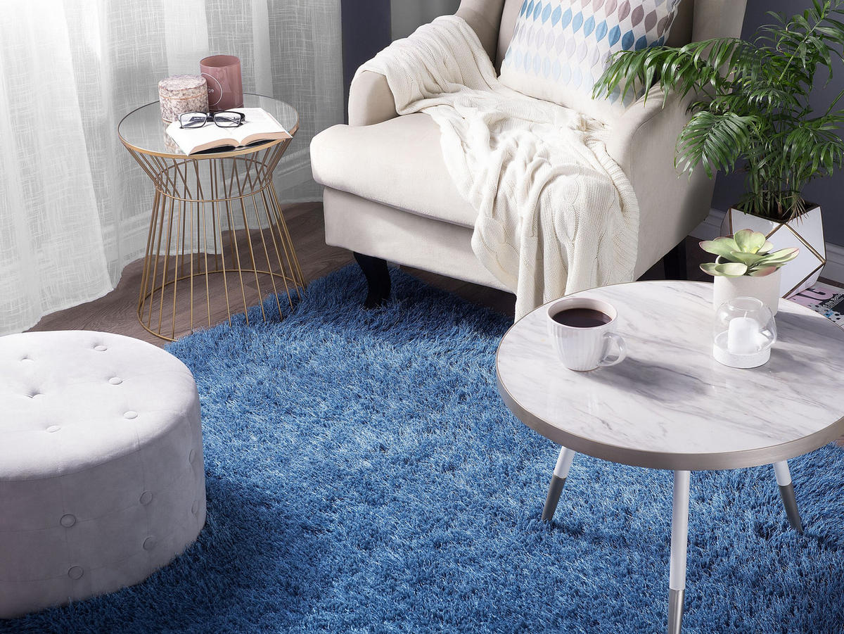 SHAGGY-TEPPICH Cide 200/140 cm - Blau, Kunststoff (140/200cm) - Beliani