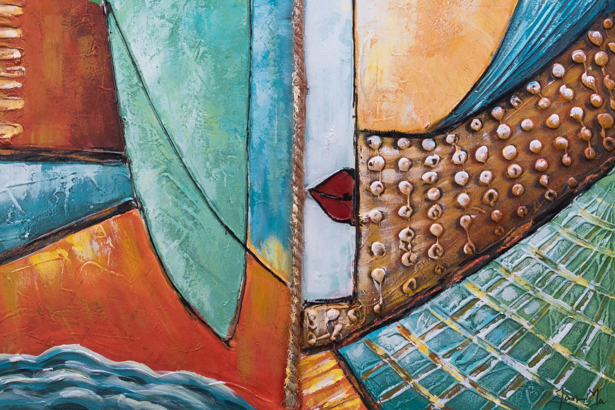 ACRYLBILD HANDGEMALT 75/100 cm - Multicolor, Holz/Textil (75/100cm) - KUNSTLOFT