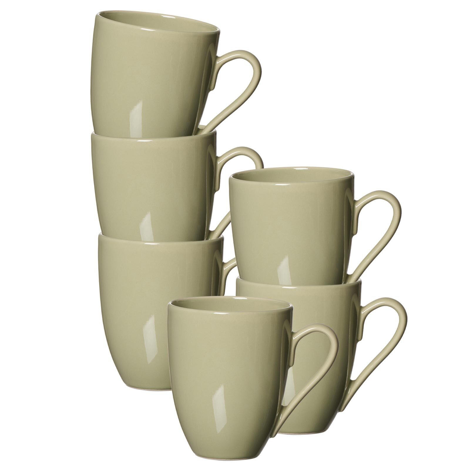 KAFFEEBECHER Cecina Grün 320 ml 6er Set - Grün, Keramik (0.32L) - Ritzenhoff Breker
