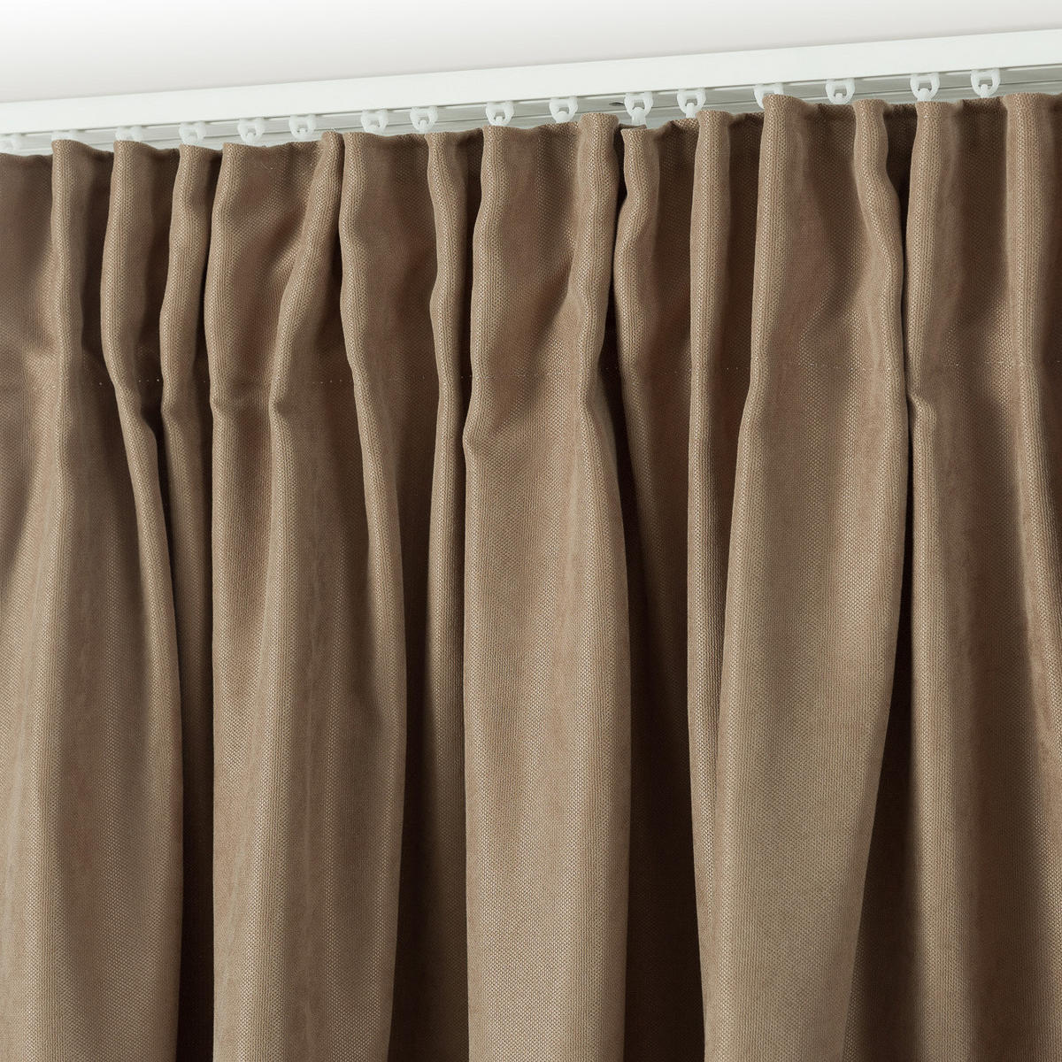 FERTIGVORHANG mit Schlaufenband mocca 140 x 280 cm - Mokka, Textil (140/280/1cm) - Dekoria