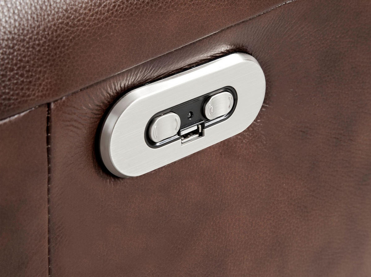 DREHSESSEL aus Leder, schokoladenbraun - Kastanienfarben/Dunkelbraun, Leder/Metall (79/108/83cm) - ANGEL CERDA