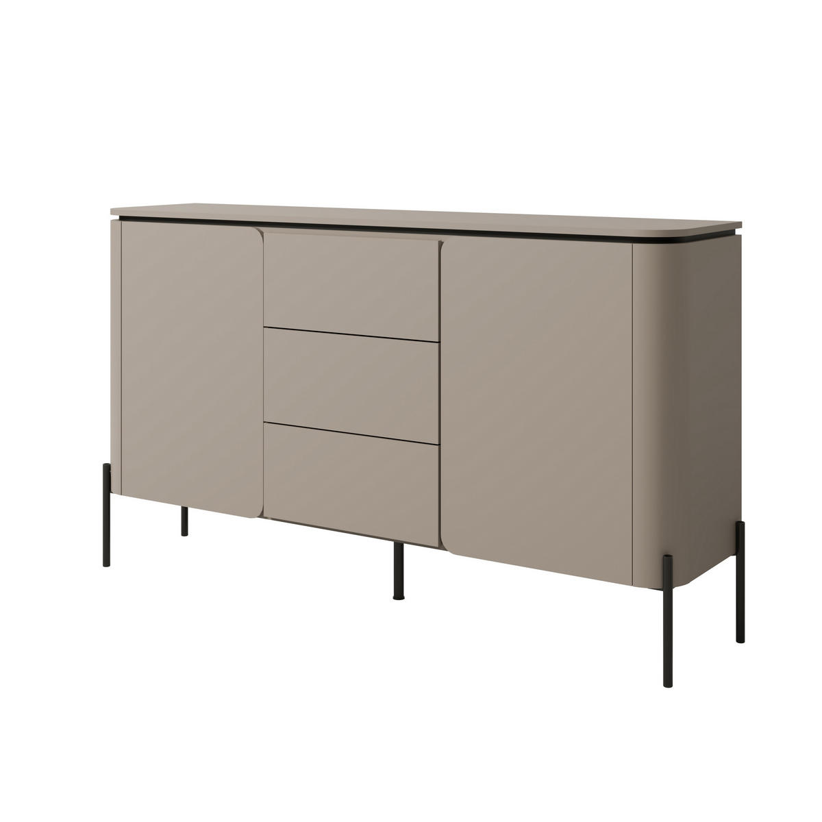 SIDEBOARD BELTA 162,8x39,5x94,3 cm mit 3 Schubladen und 2 Türen Congo - Beige, Holzwerkstoff (162.8/94.3/39.5cm) - MASSENO