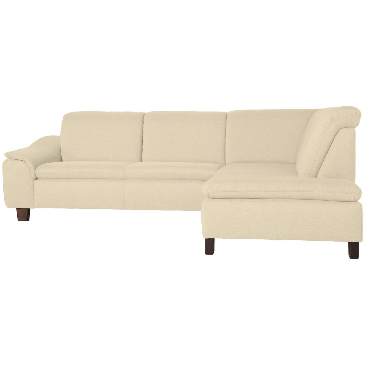 ECKSOFA mit Ottomane rechts Kaylil Flachgewebe beige - Beige, Kunststoff (187/247cm) - 58aufmkessel