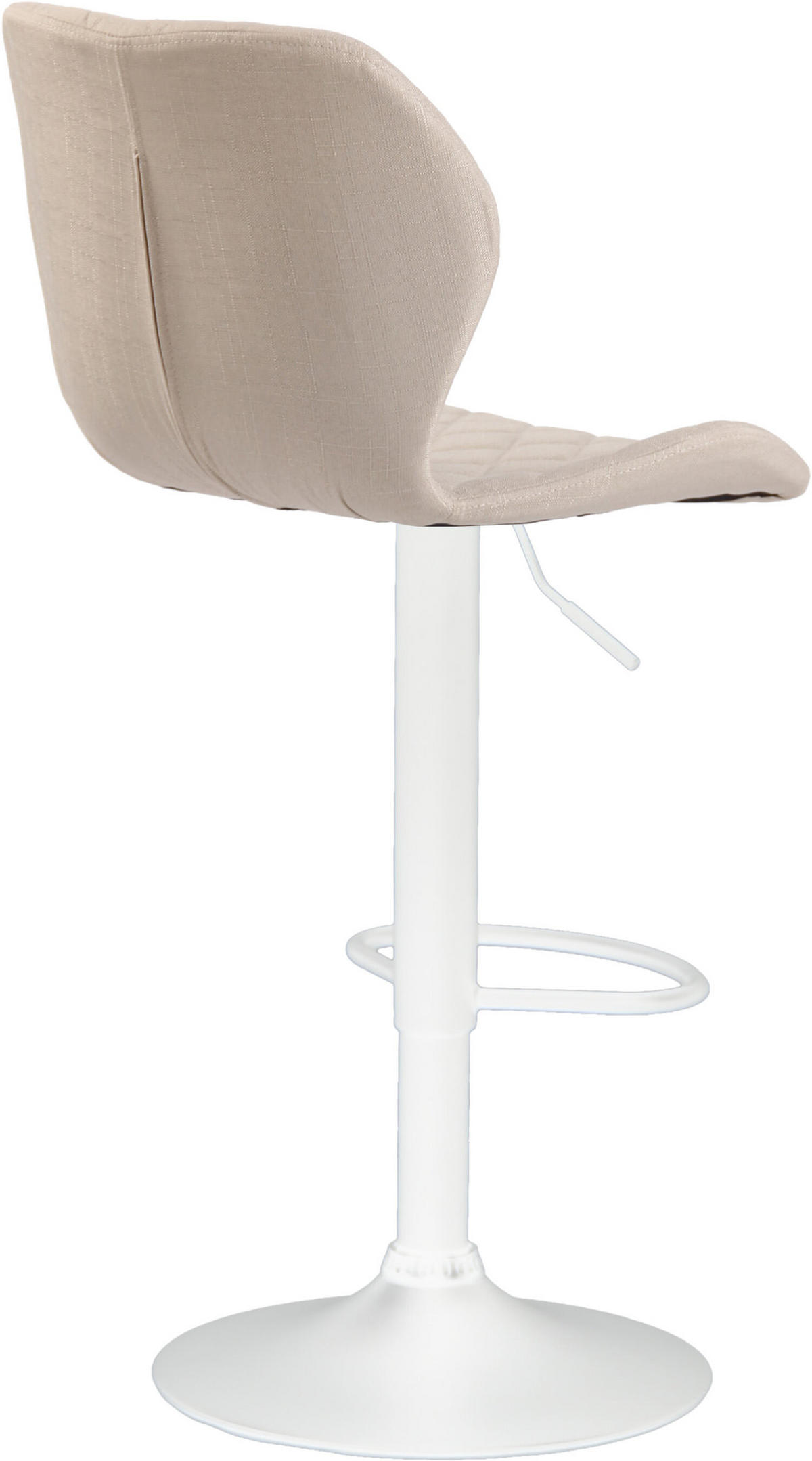 BARHOCKER Cora, Gestell weiß, Stoff Creme - Creme/Weiß, Textil/Metall (47/100/51cm) - TPFLiving