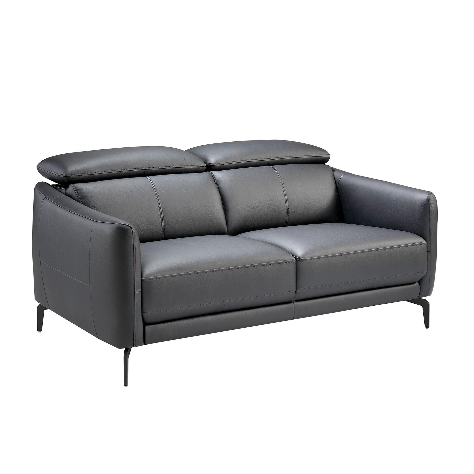 SOFA Schwarzes Ledersofa 2-sitzig 157/100/94 cm - Schwarz, Leder (157/94/100cm) - ANGEL CERDA