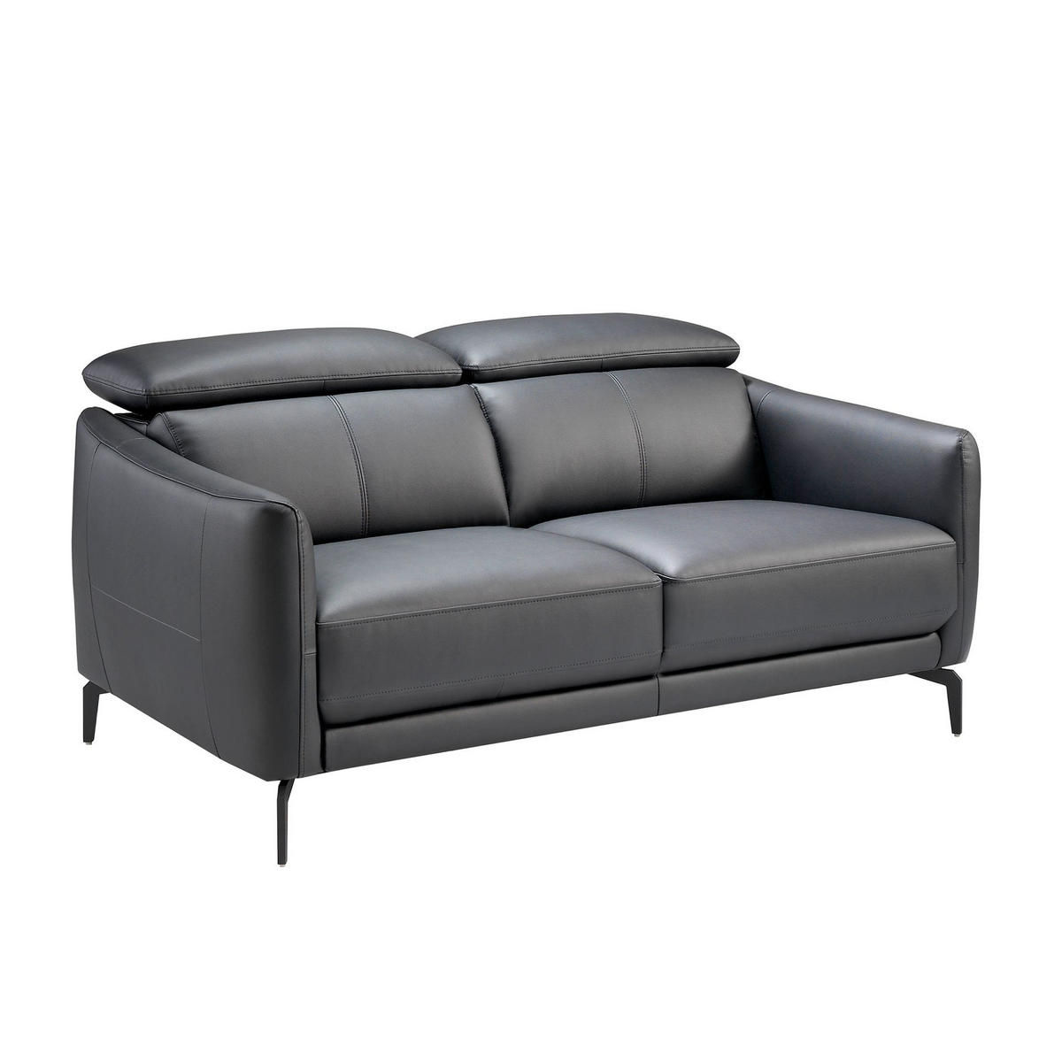 SOFA Schwarzes Ledersofa 2-sitzig 157/100/94 cm - Schwarz, Leder (157/94/100cm) - ANGEL CERDA