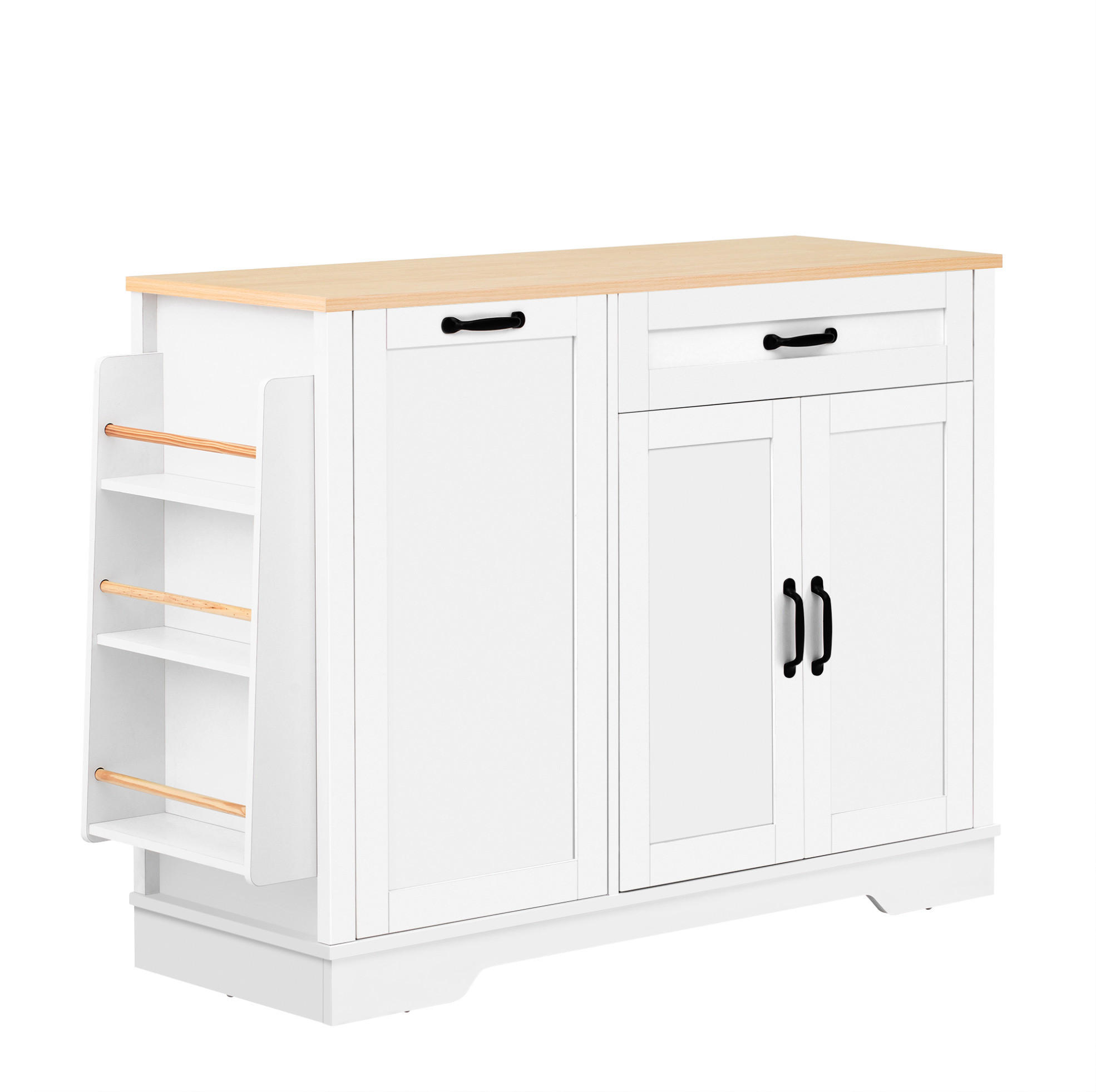 KÜCHENINSEL aus MDF 115x40x87 cm Weiß mit Schublade & Stauraum - Weiß, Holzwerkstoff (40/87/115cm) - Modfu