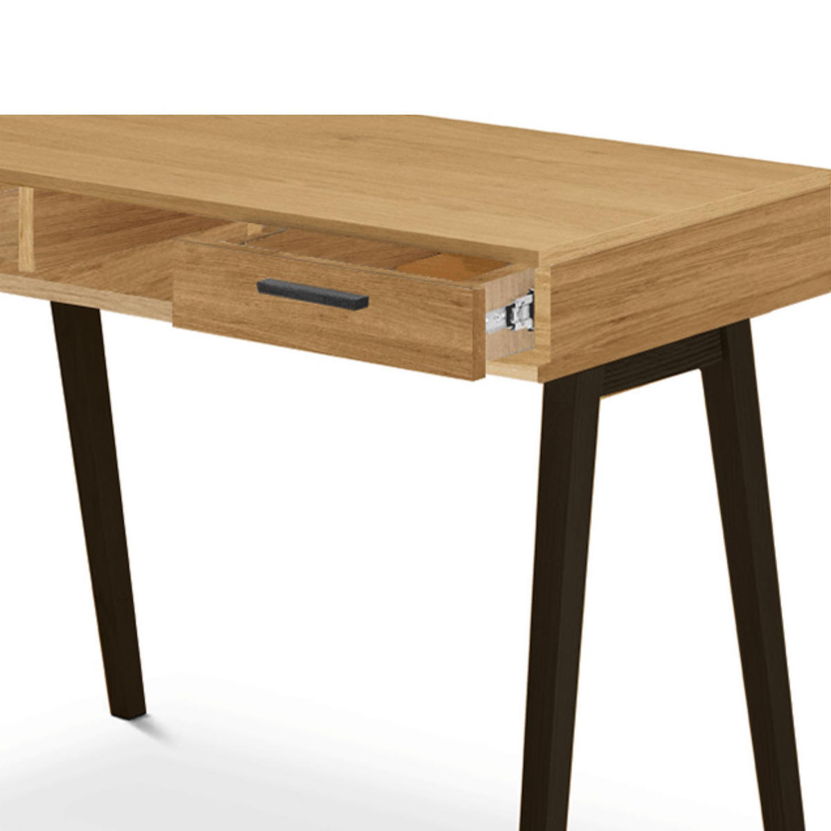SCHREIBTISCH FRISK 2 Schubladen, natürliche Eiche - Eichefarben, Holzwerkstoff (48/100/75cm) - KONSIMO®