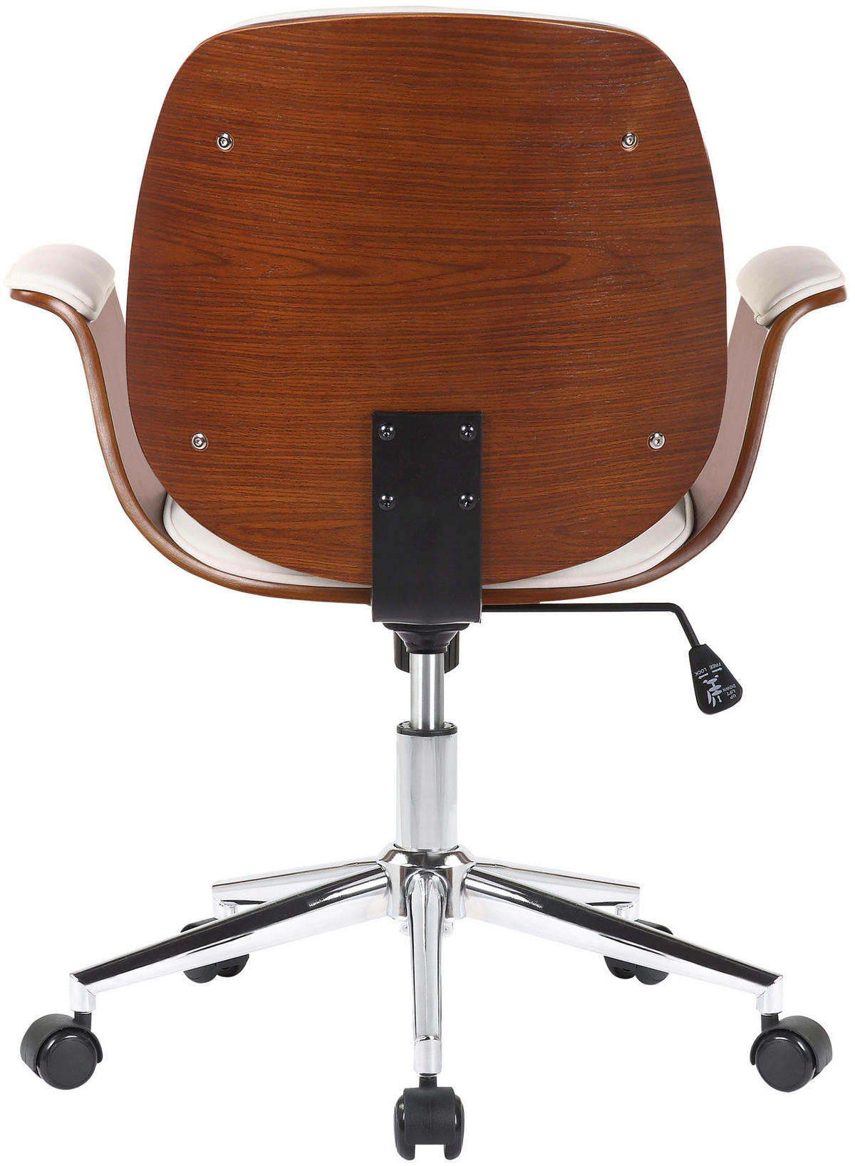 BÜROSTUHL Keegan, Kunstleder Walnuss/Weiß - Weiß, Textil/Metall (69/90/62cm) - TPFLiving