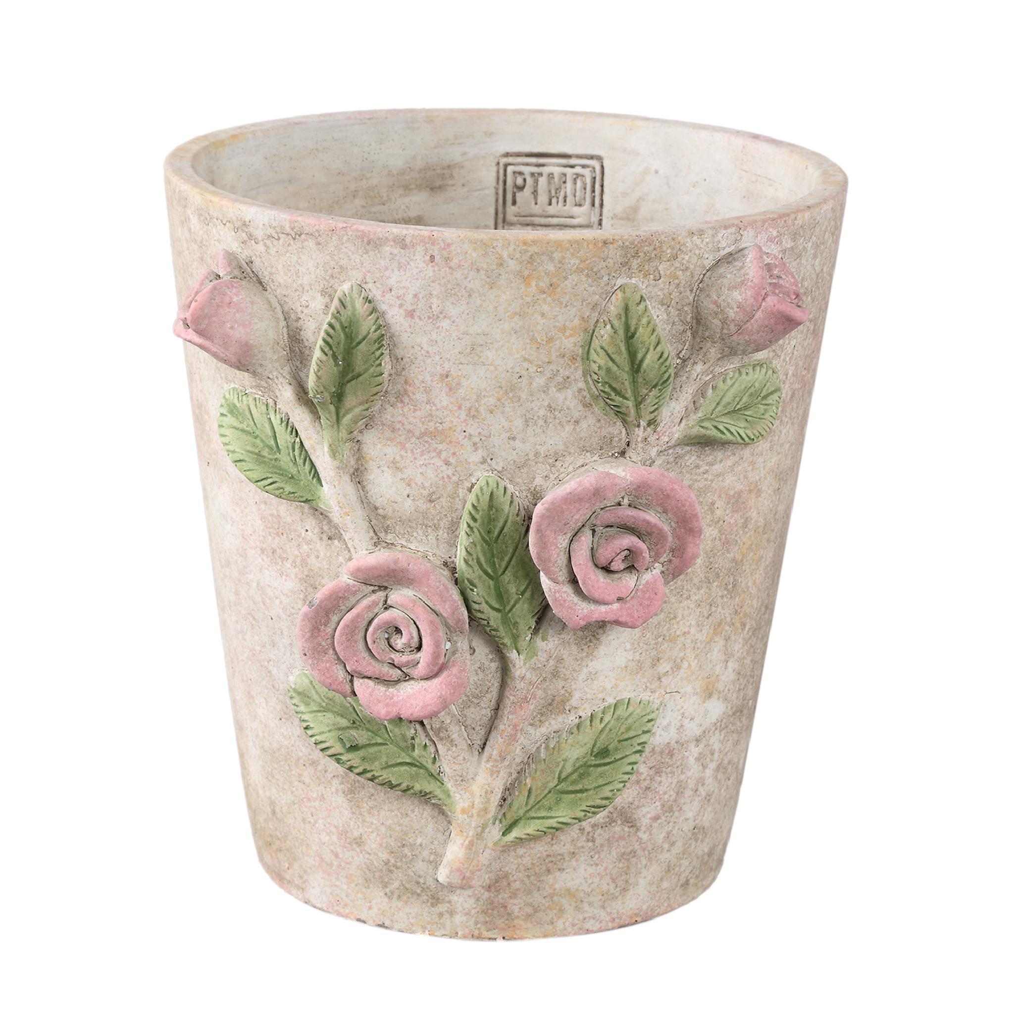 TOPF Annastasia Beige 20/20/20cm - Beige, Stein (20cm) - PTMD Collection