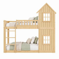 ETAGENBETT Hausbett 90x200 cm Holz Natur - Naturfarben, Holz (90/200cm) - Meubliv